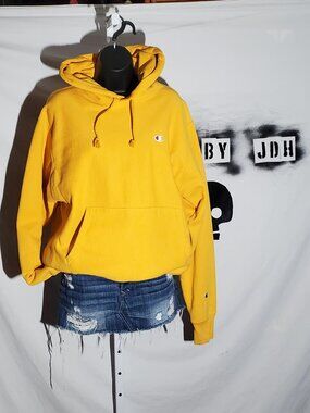 Champion Unisex Gold Reverse Weave Hoodie Size M **Read Description**